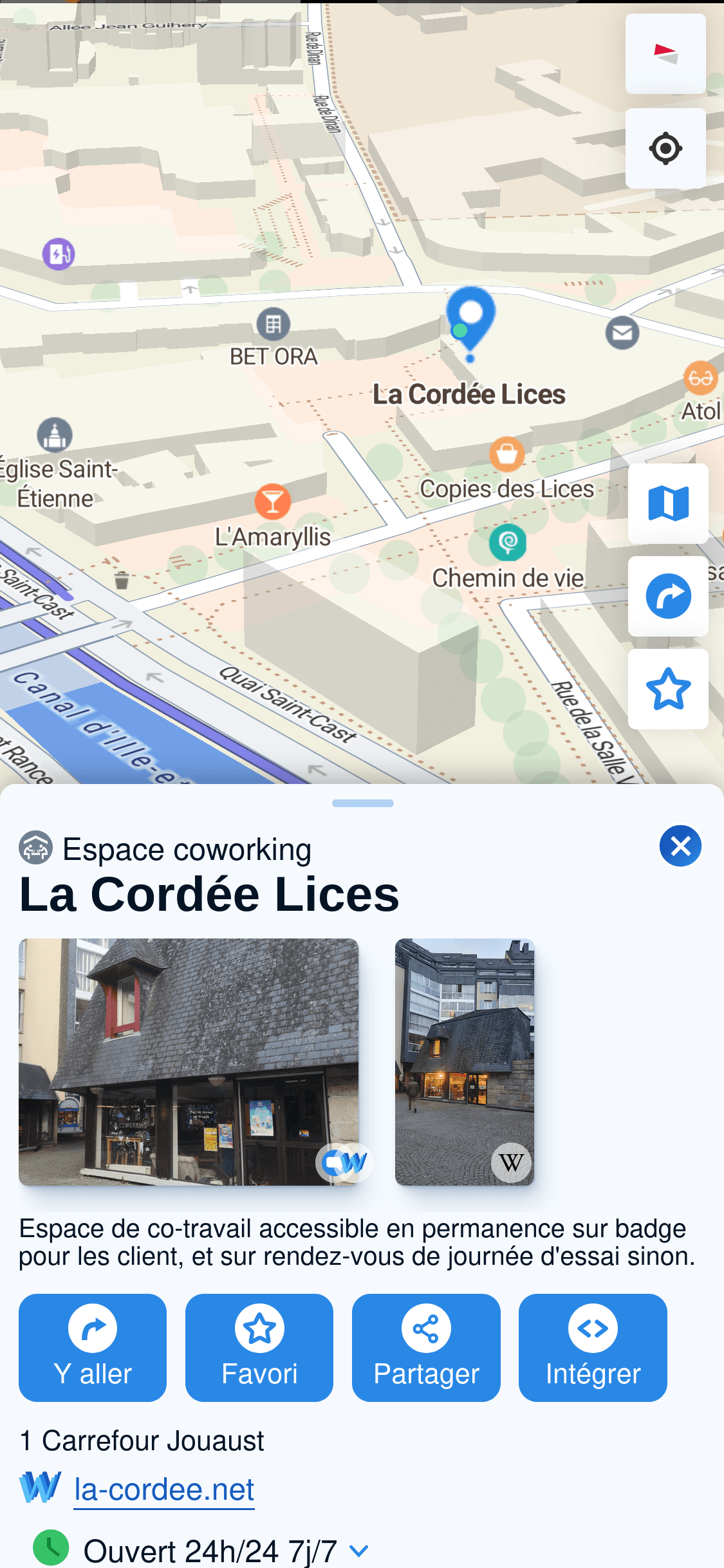 Capture d'écran de l'application cartes.app